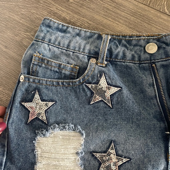 Sparkly star high waisted cheeky shorts - Picture 4 of 7